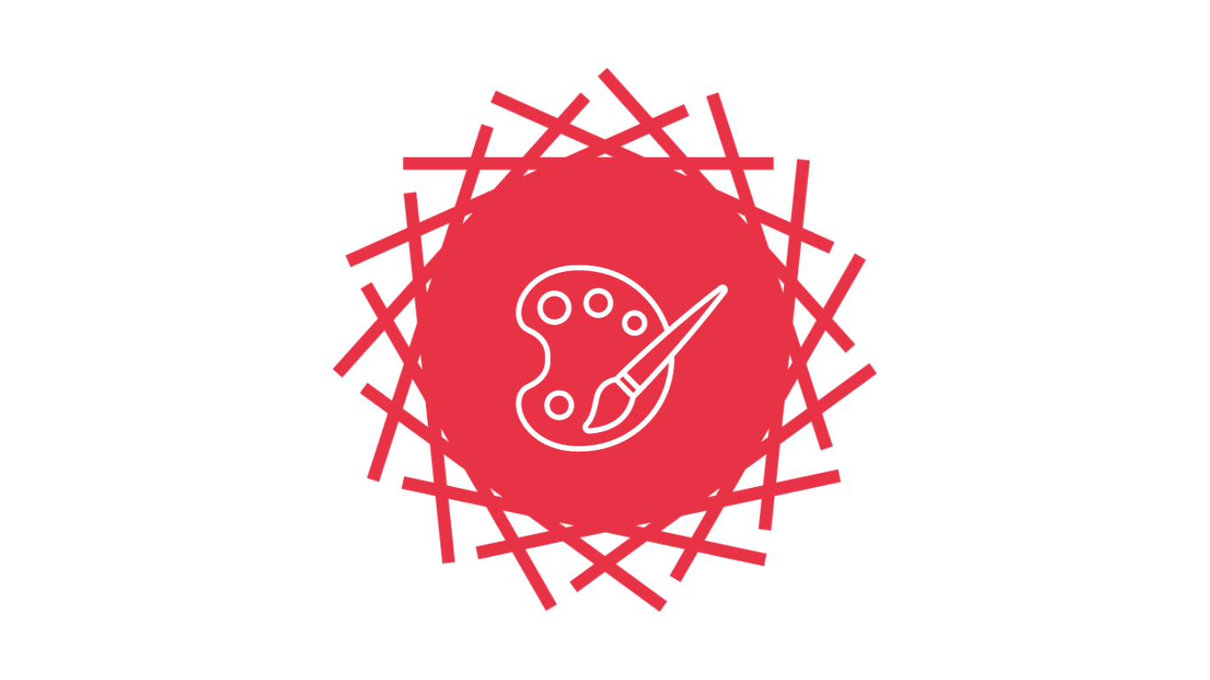 6 an icon with a paint palette, symbolizing art and music therapy