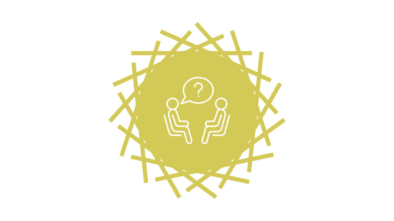 9 an icon of two people speaking, signifying a young person and a counsellor