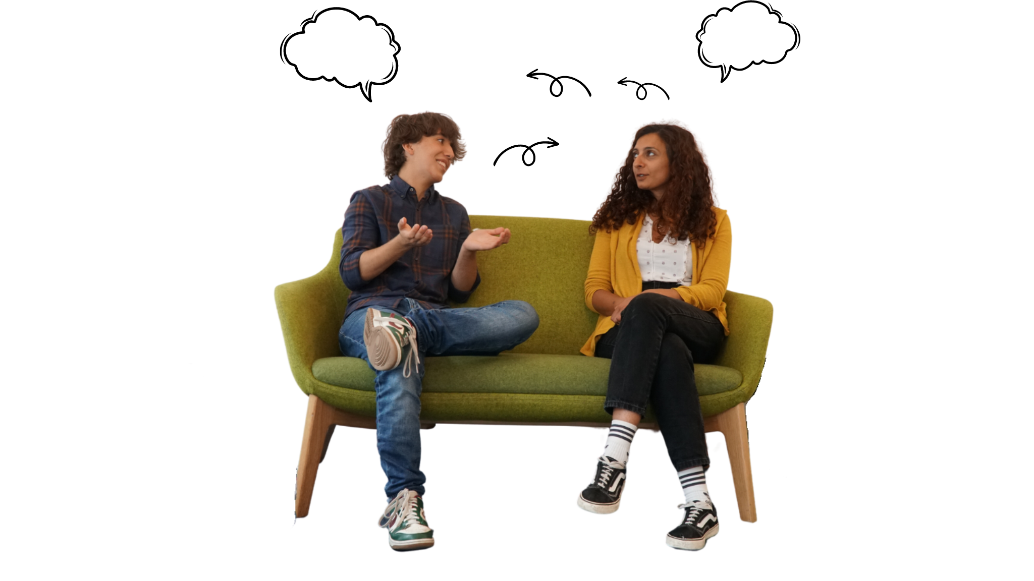 slide 1 graphic new a young person and a counsellor