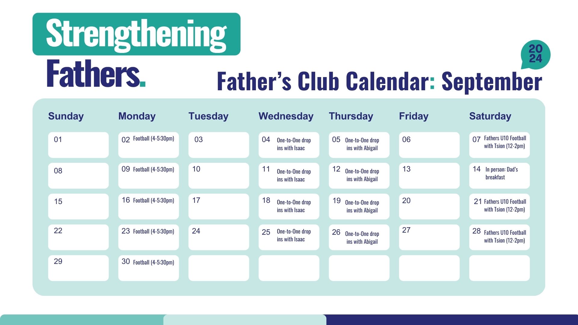 father's club calendar for july