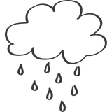 a side profile icon of someone's head with a raining cloud inside